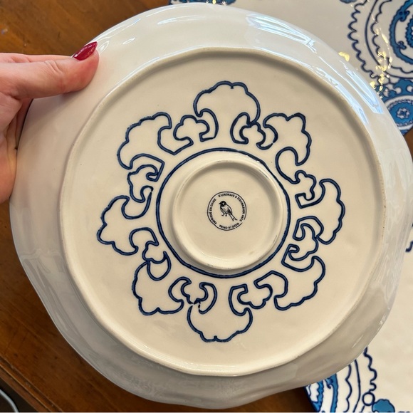 Anthropologie Rare Gloriosa Dark Blue Dinner Plates SET OF 2 - Picture 4 of 4